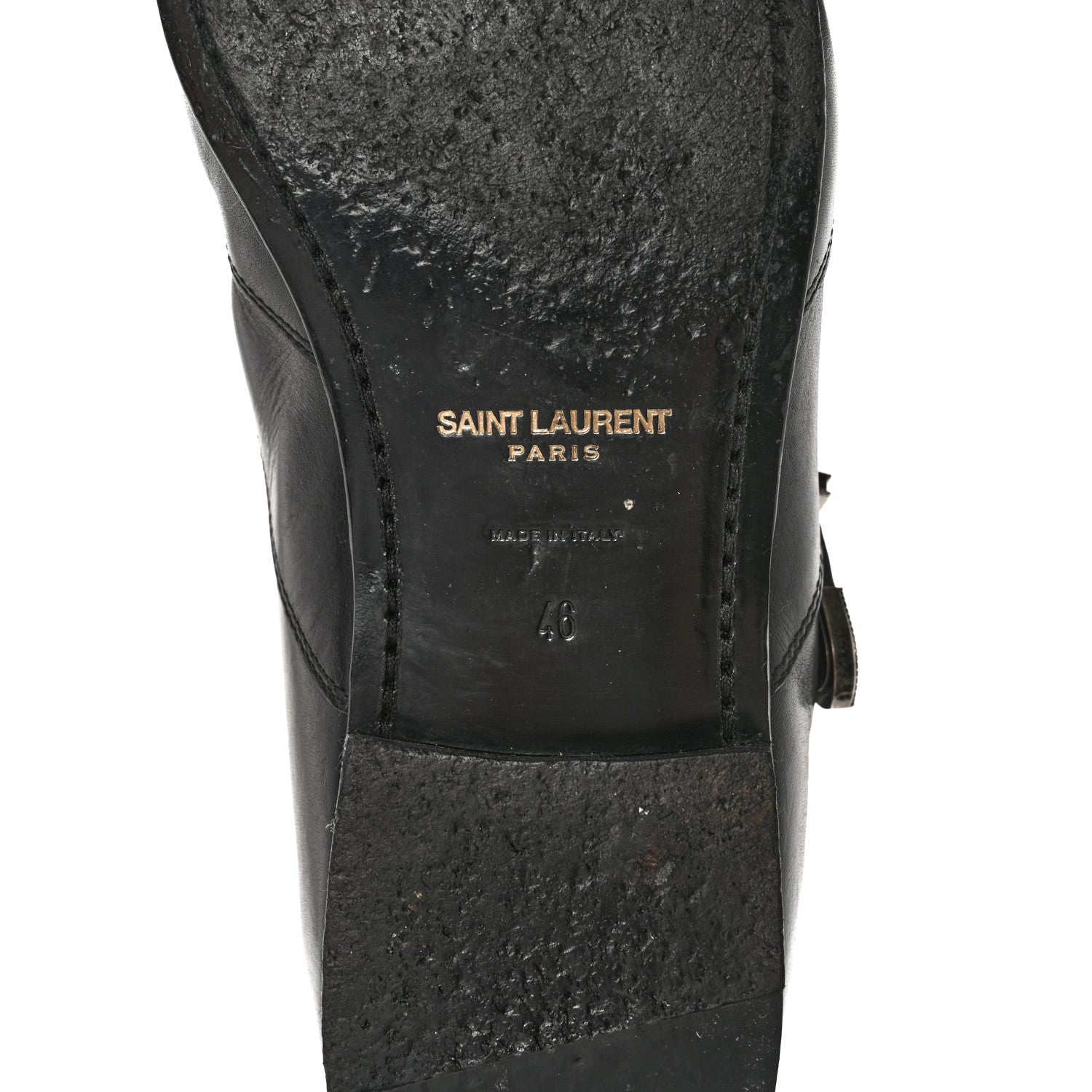 Saint Laurent Calfskin Mens Stan Buckle Ankle Boots 46 Black 6 of 13
