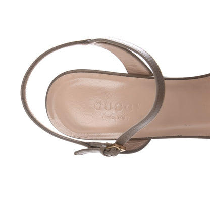 Gucci Lifford Calfskin GG Marmont Ankle Wrap 105mm Sandals 36.5 Mud 7 of 10