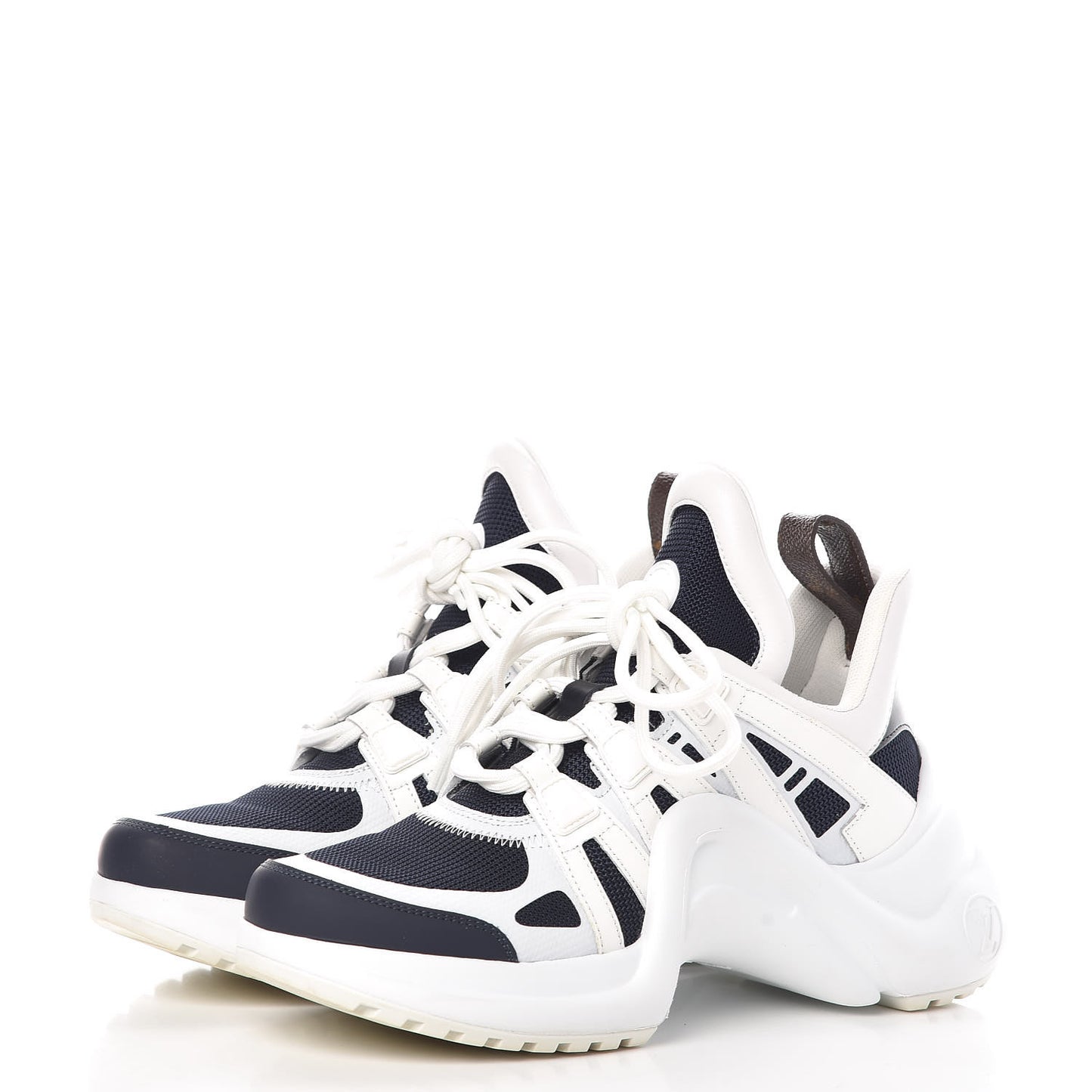 Calfskin Technical Nylon LV Archlight Sneakers 35.5 Marine