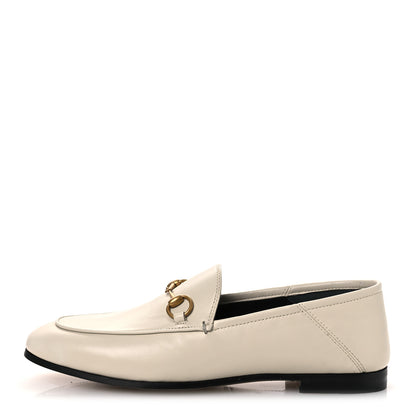 Gucci Lambskin Womens Brixton Horsebit Loafers 38 Mystic White 1 of 12