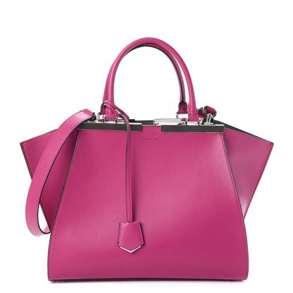 Fendi Vitello Dolce Shiny Nappa Petite 3Jours Tote Magenta Carbone 1 of 16