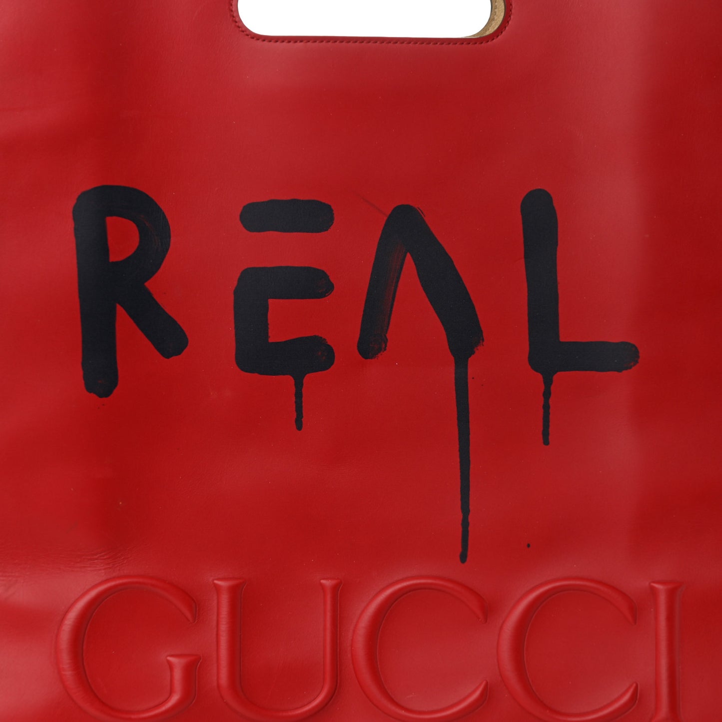 Calfskin GucciGhost Real Large XL Tote Hibiscus Red