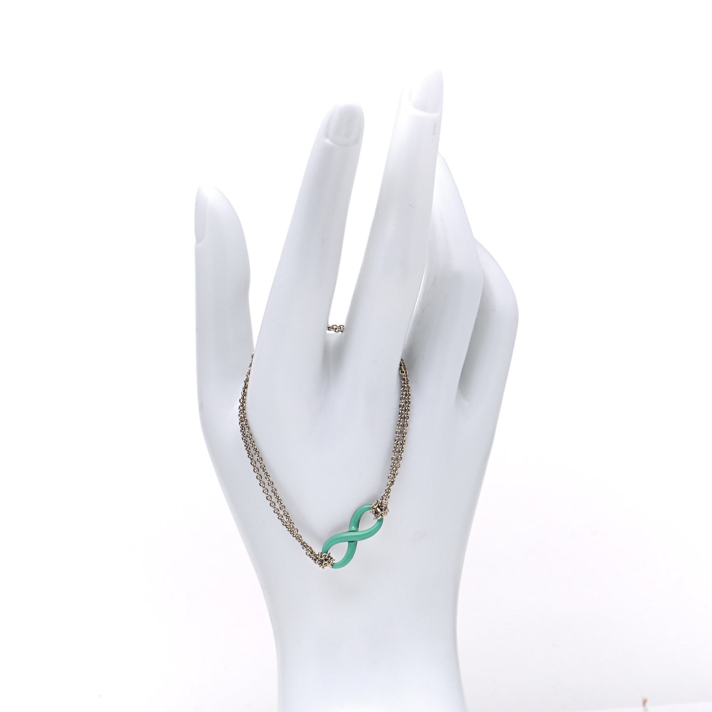 Sterling Silver Enamel Infinity Bracelet Blue