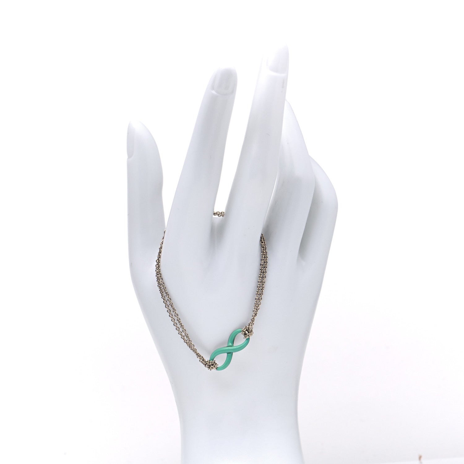 Tiffany Sterling Silver Enamel Infinity Bracelet Blue 2 of 6