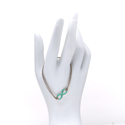 Tiffany Sterling Silver Enamel Infinity Bracelet Blue 2 of 6