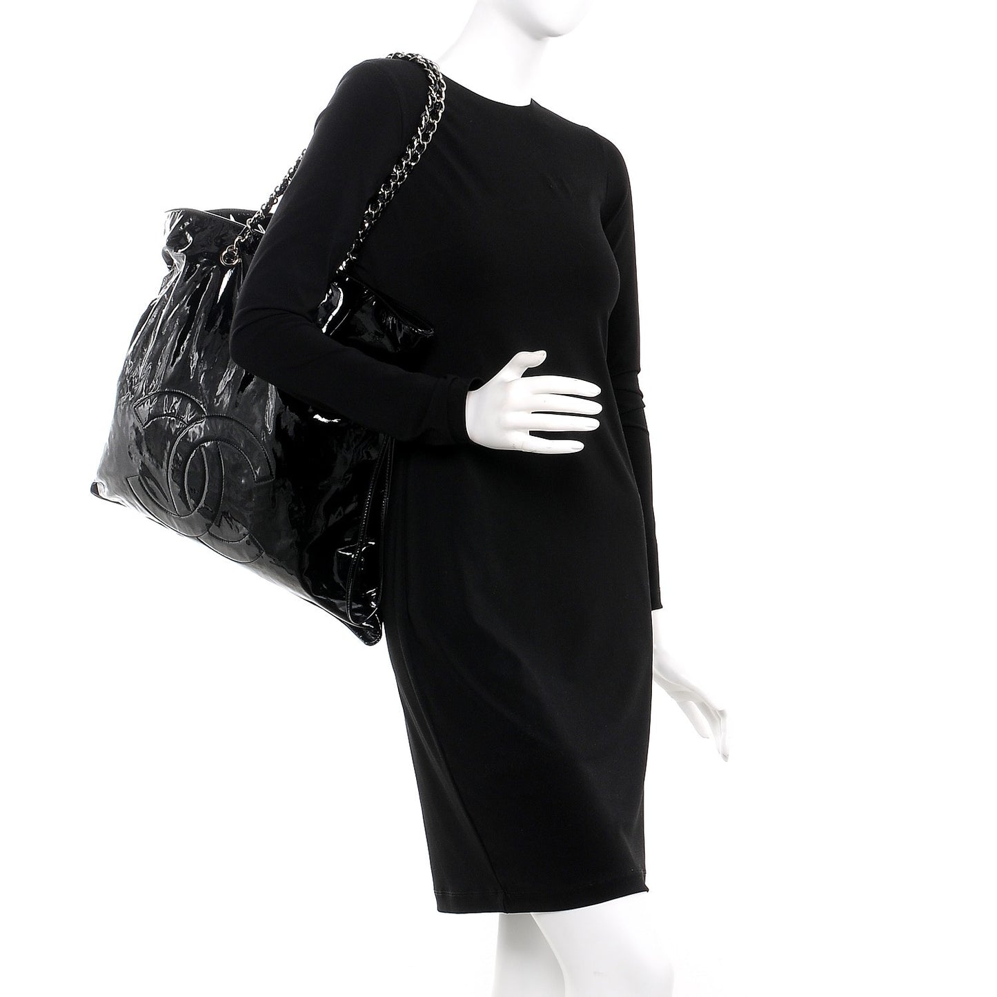 Patent Bonbons Shopper Tote Black