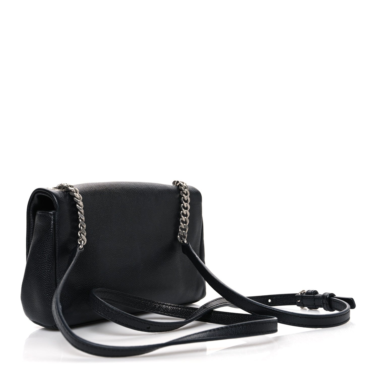 Saint Laurent Grain De Poudre Monogram Toy West Hollywood Fold-Over Bag Black 3 of 10