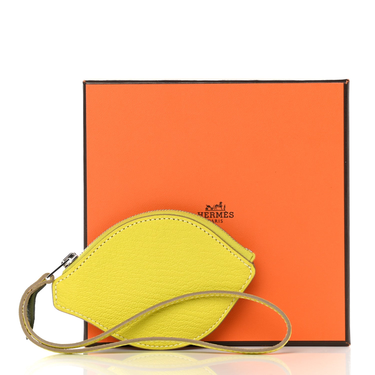 Hermes Chevre Mysore Tutti Frutti Citron Clutch Lime 7 of 7
