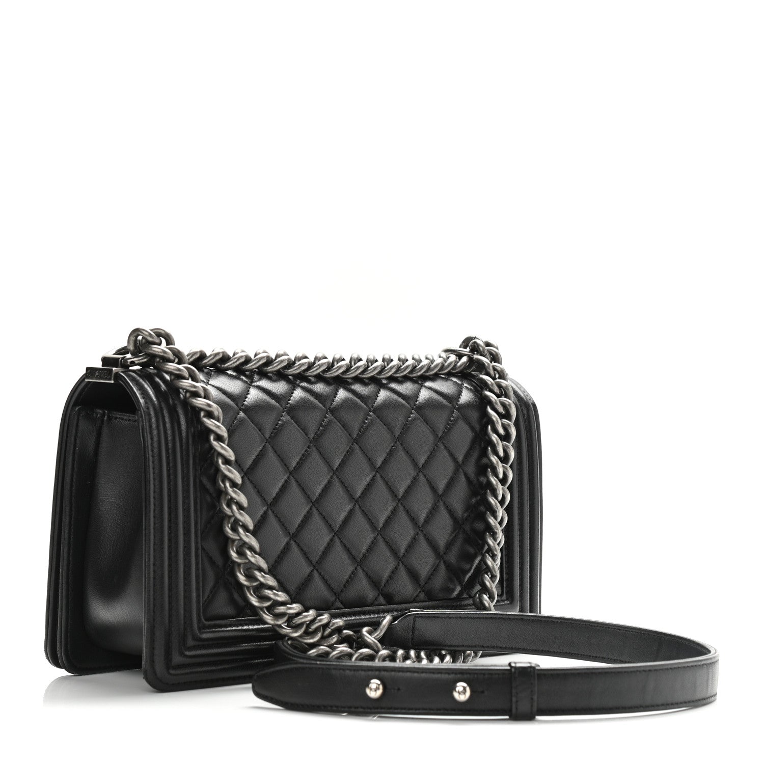 Chanel Calfskin Quilted Medium Boy Flap Black 3 of 9