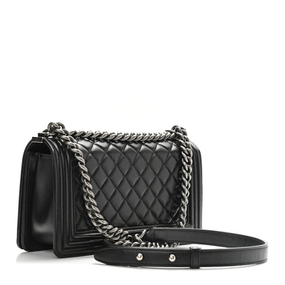 Chanel Calfskin Quilted Medium Boy Flap Black 3 of 9