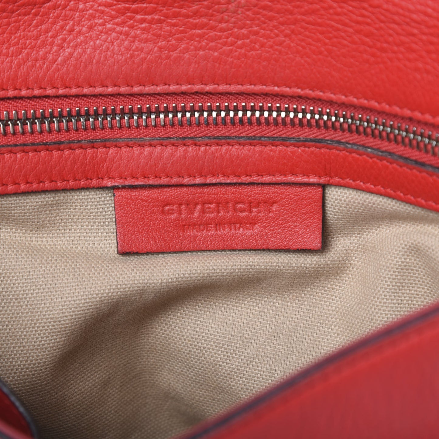 Waxy Grained Calfskin Mini Pandora Pure Flap Bag Medium Red