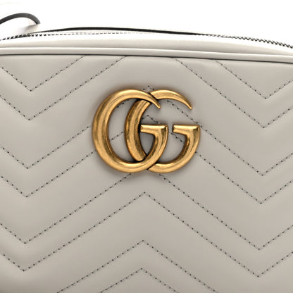 Gucci Calfskin Matelasse Small GG Marmont Chain Shoulder Bag Light Grey 7 of 9