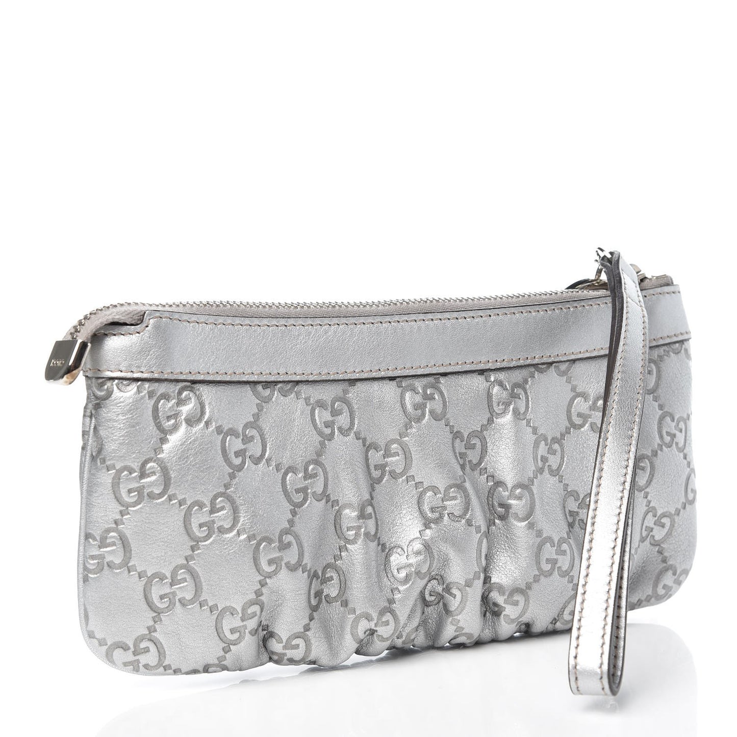 Guccissima New Britt Wristlet Silver