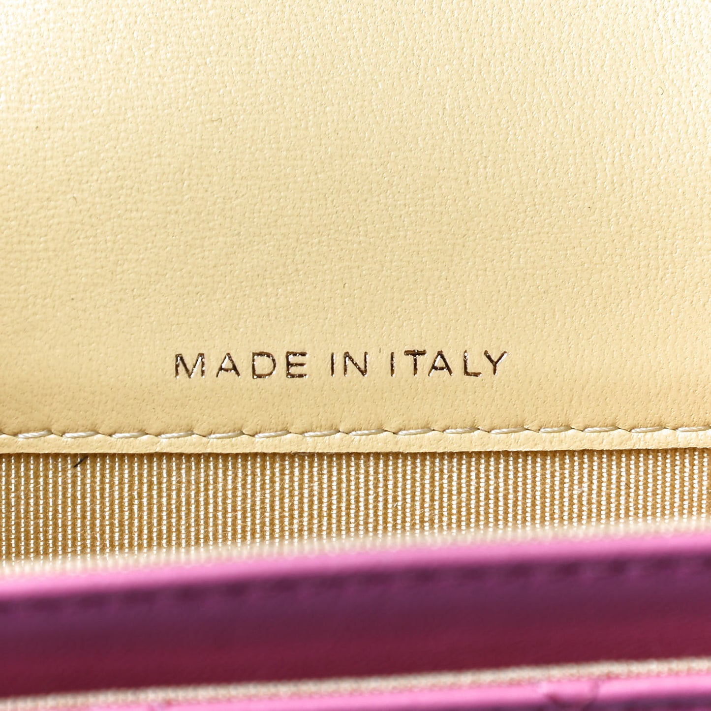 Lambskin Quilted Flap Card Holder Wallet Pink Yellow