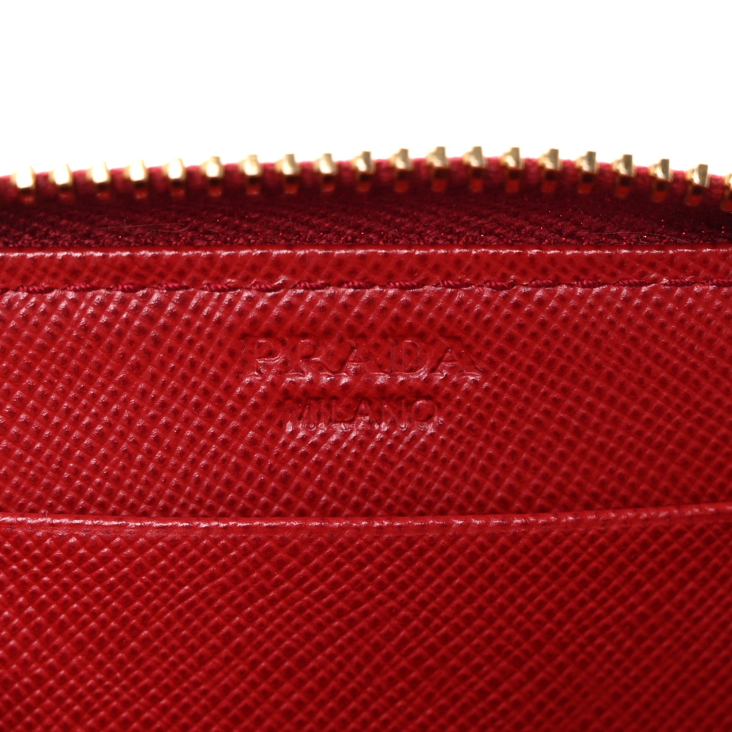 Prada Saffiano Metal Zip Coin Purse Fuoco 6 of 8