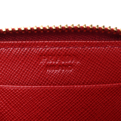 Prada Saffiano Metal Zip Coin Purse Fuoco 6 of 8