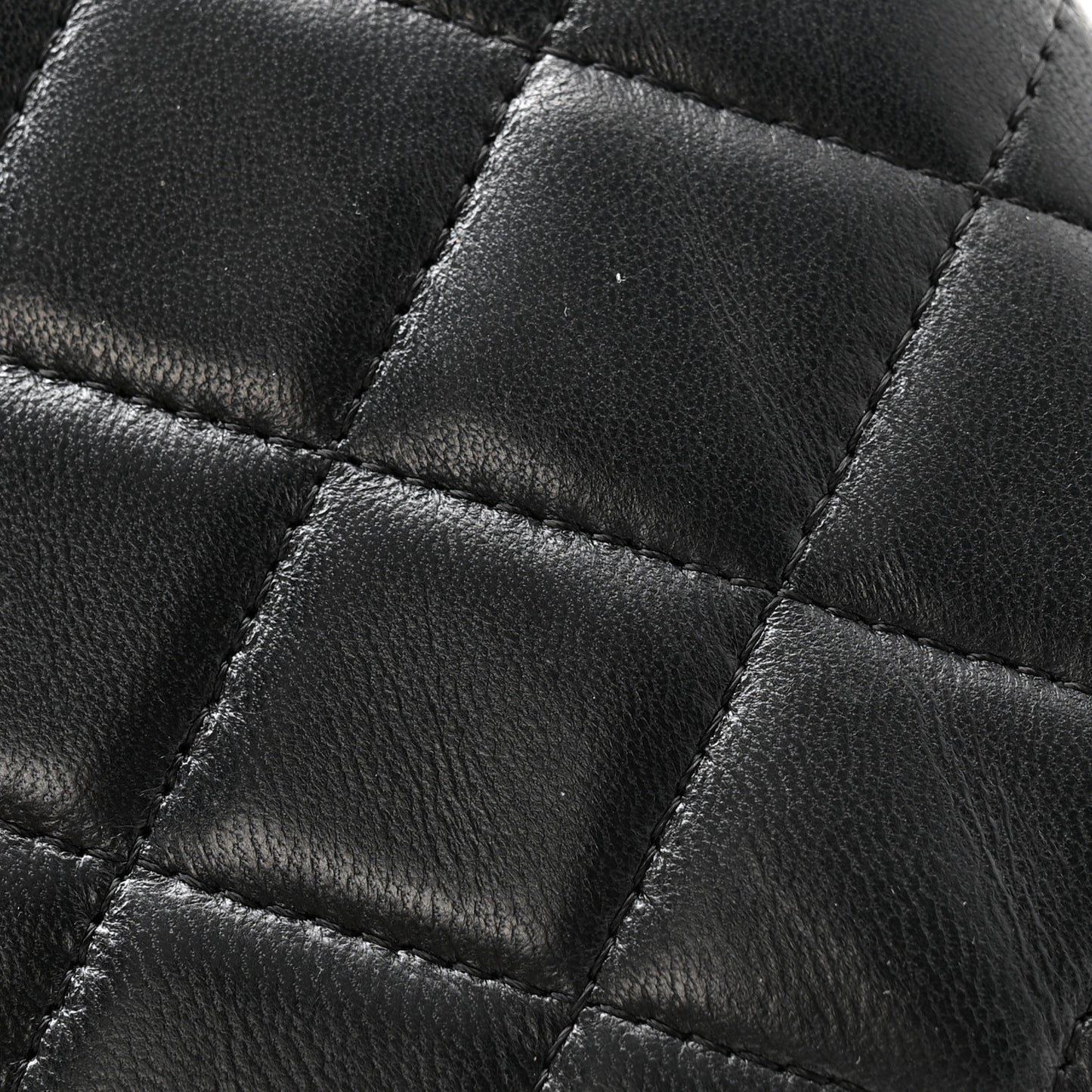 Lambskin Quilted Large Flap Wallet Black