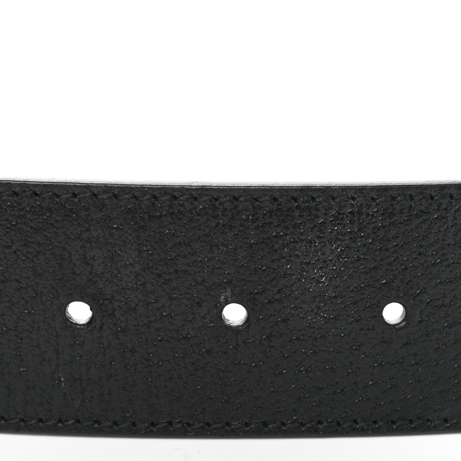 Gucci Textured Dollar Calfskin Nickel Double G 40mm Belt 90 36 Black 6 of 6