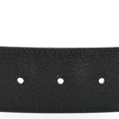 Gucci Textured Dollar Calfskin Nickel Double G 40mm Belt 90 36 Black 6 of 6