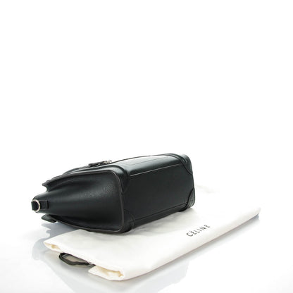 Celine Drummed Calfskin Nano Luggage Black 4 of 8