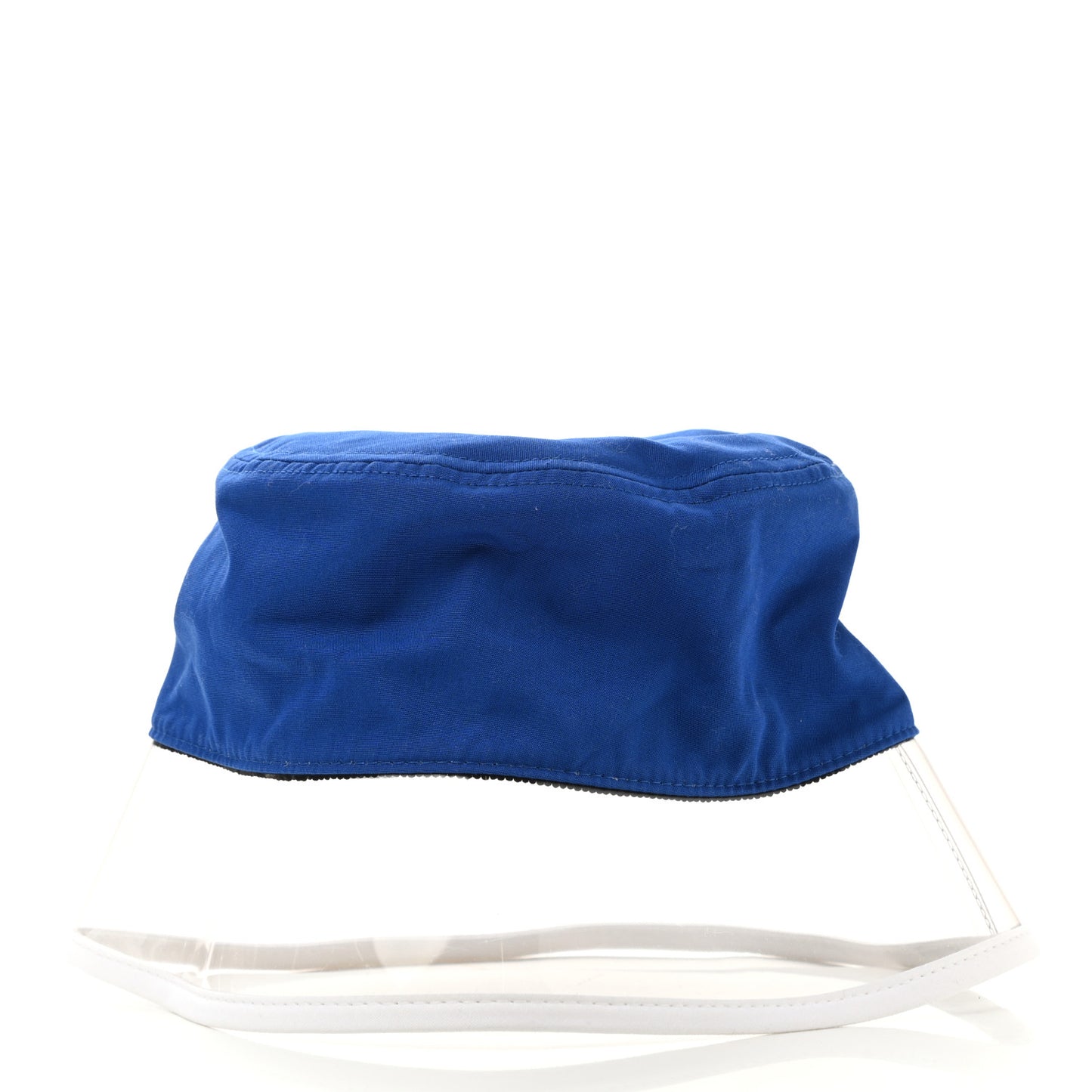 Cotton PVC Logo Embroidered Womens Bucket Hat M Blue