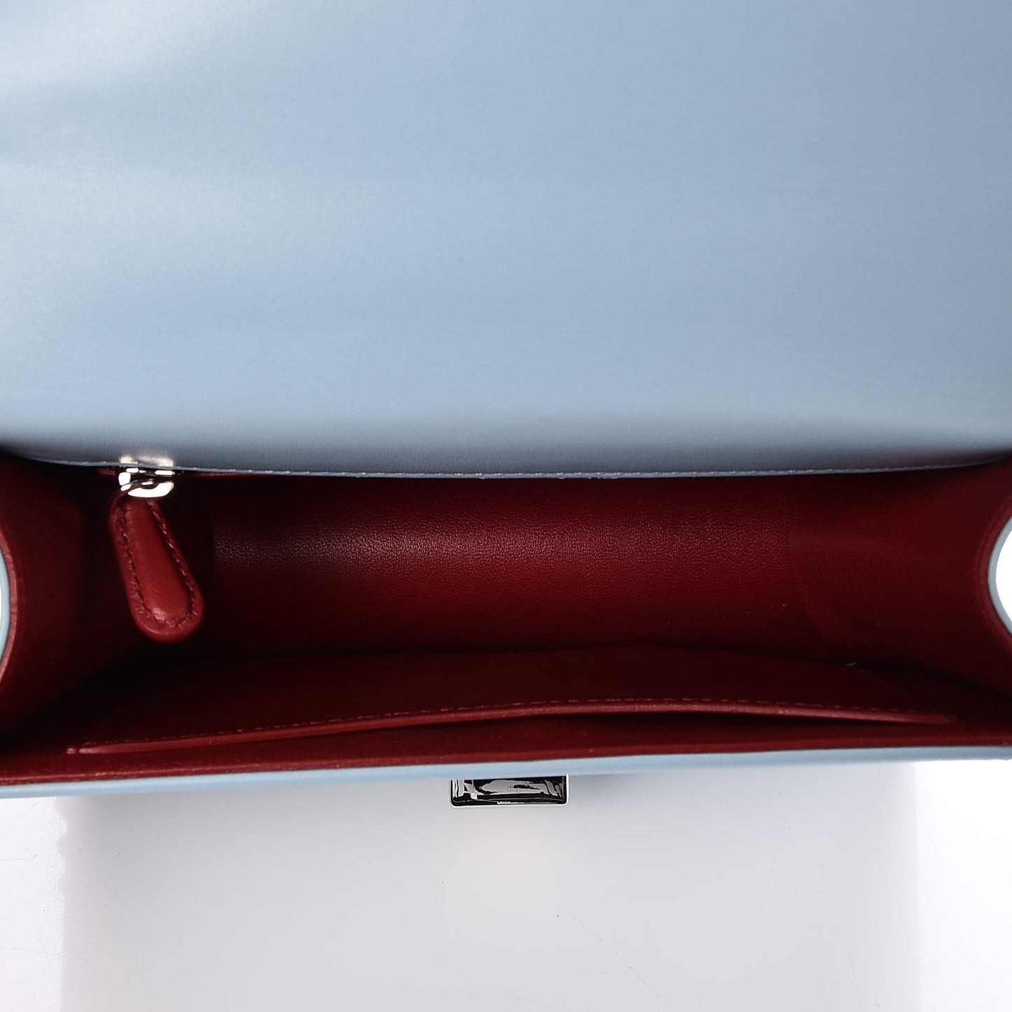 Glossy Calfskin Shagreen Badge Diorama Club Bag Ice Blue