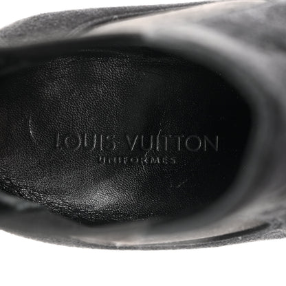 Louis Vuitton Suede Monogram Uniformes Cap Toe Chelsea 75mm Ankle Boots 40.5 Black 7 of 9