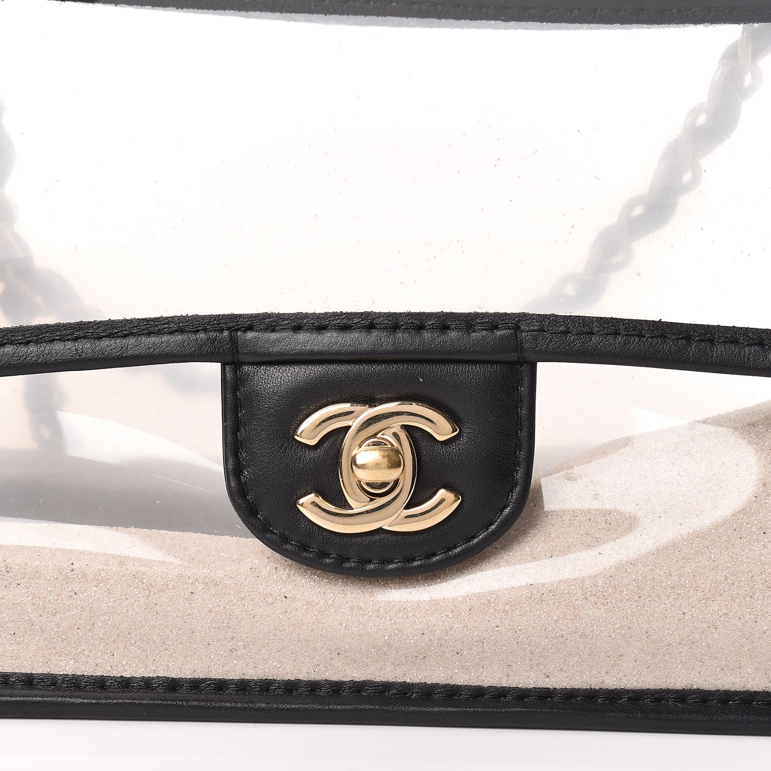 Chanel Lambskin PVC Sand By The Sea Flap With Pearl Strap Black 10 of 10