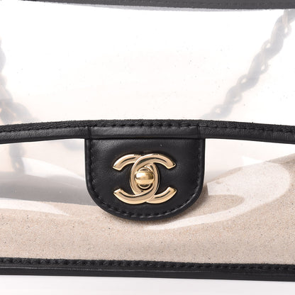 Chanel Lambskin PVC Sand By The Sea Flap With Pearl Strap Black 10 of 10