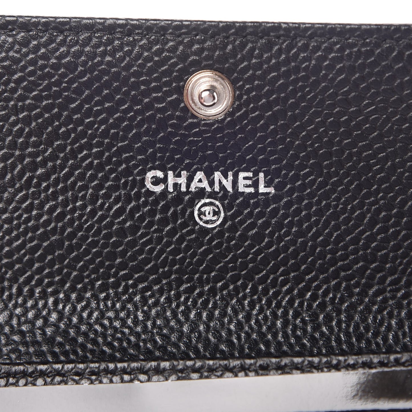 Caviar Quilted Flap Card Holder Black