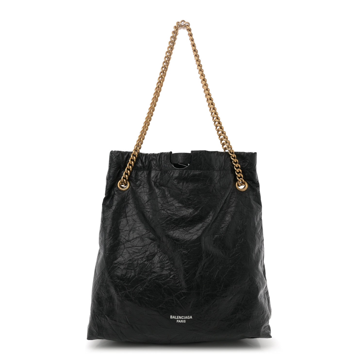 Balenciaga Crushed Calfskin Crush Medium Chain Tote Black 1 of 10
