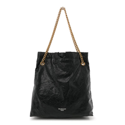 Balenciaga Crushed Calfskin Crush Medium Chain Tote Black 1 of 10