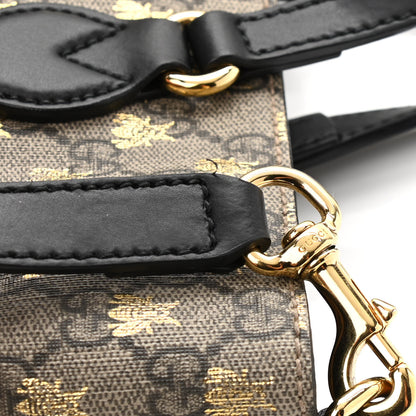 Gucci Soft GG Supreme Monogram Bees Small Crossbody Tote Beige Oro Black 12 of 12