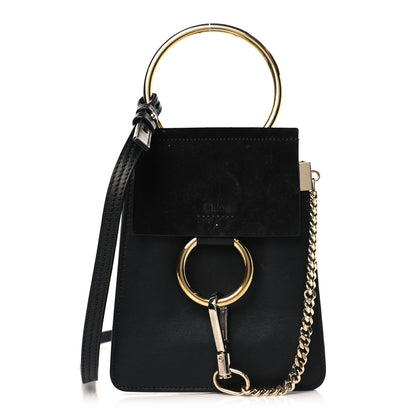 Chloe Suede Calfskin Mini Faye Bracelet Bag Black 1 of 9