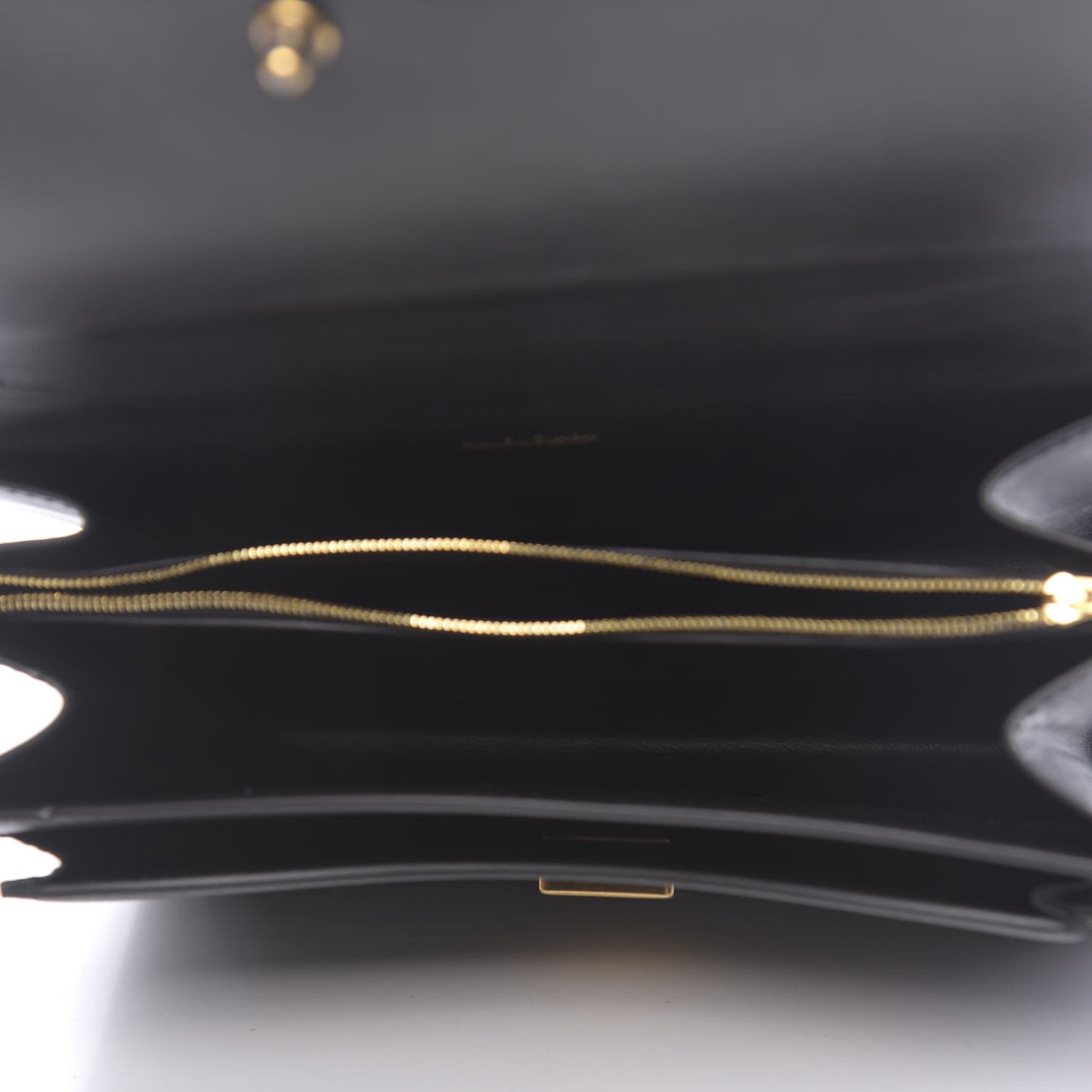 Box Calfskin Medium Sharp Top Handle Bag Black