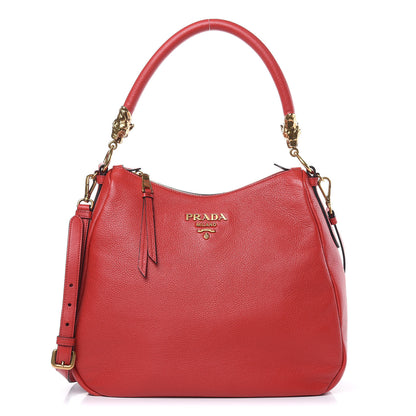 Prada Vitello Phenix Hobo Rosso 1 of 9