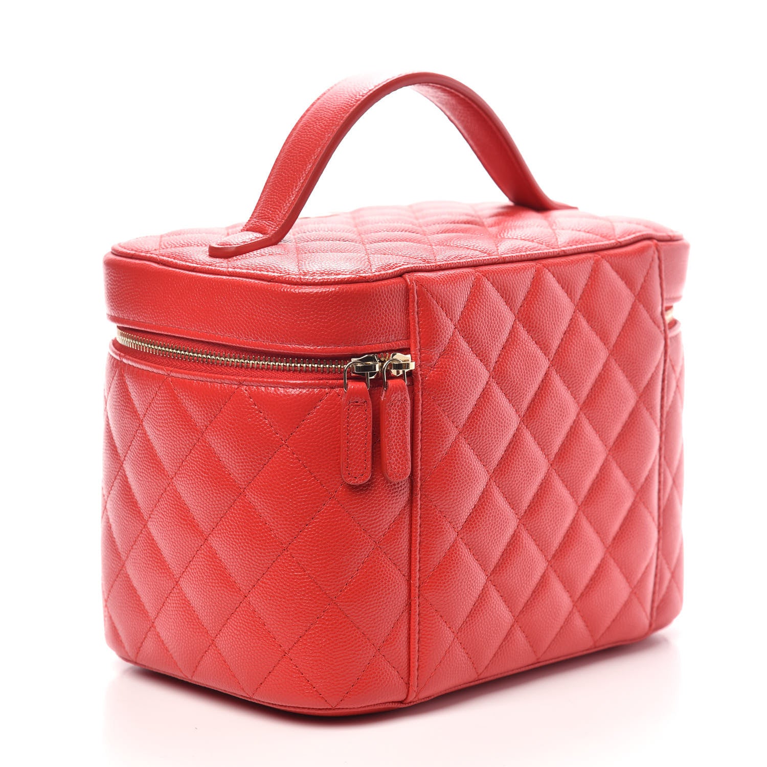 Chanel Caviar Quilted Large Vanity Pouch Red 3 of 9