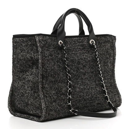 Chanel Mixed Fibers Calfskin Medium Deauville Tote Black 2 of 9