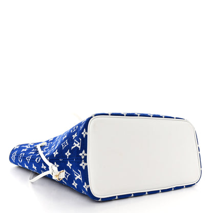 Louis Vuitton Jacquard Velvet Monogram LV Match Neverfull MM Bleu 4 of 9