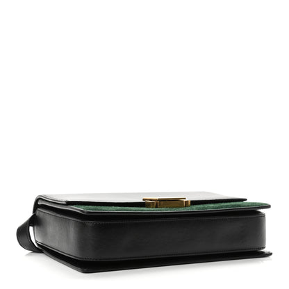 Saint Laurent Smooth Calfskin Suede Medium Bellechasse Black Dark Green 4 of 12