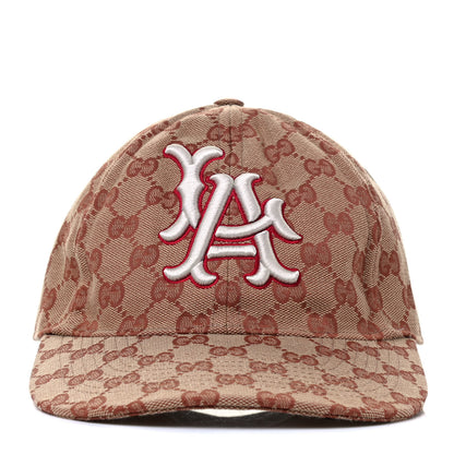 Gucci X MLB Monogram LA Dodgers Baseball Hat 57-61 Beige Ruggine 2 of 4