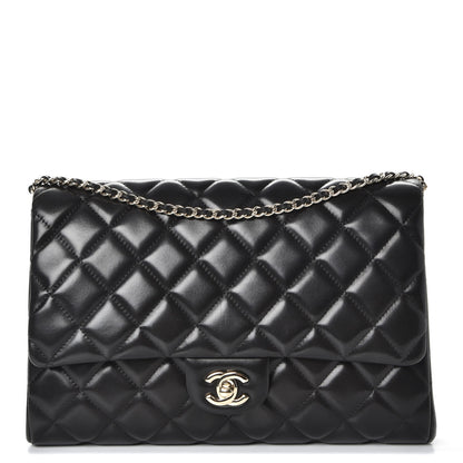 Chanel Lambskin Quilted Clutch With Chain Flap Black 1 of 8