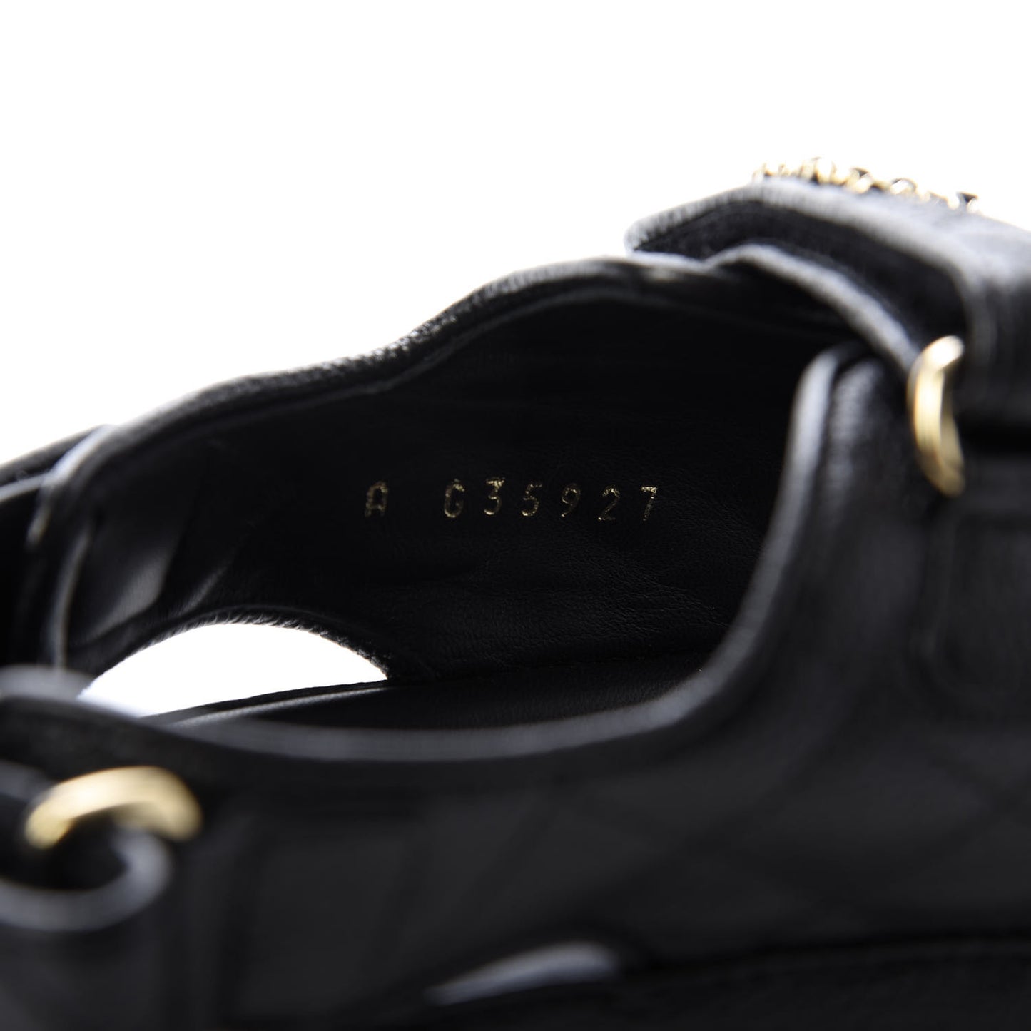 Grained Calfskin Velcro Dad Sandals 39 Black