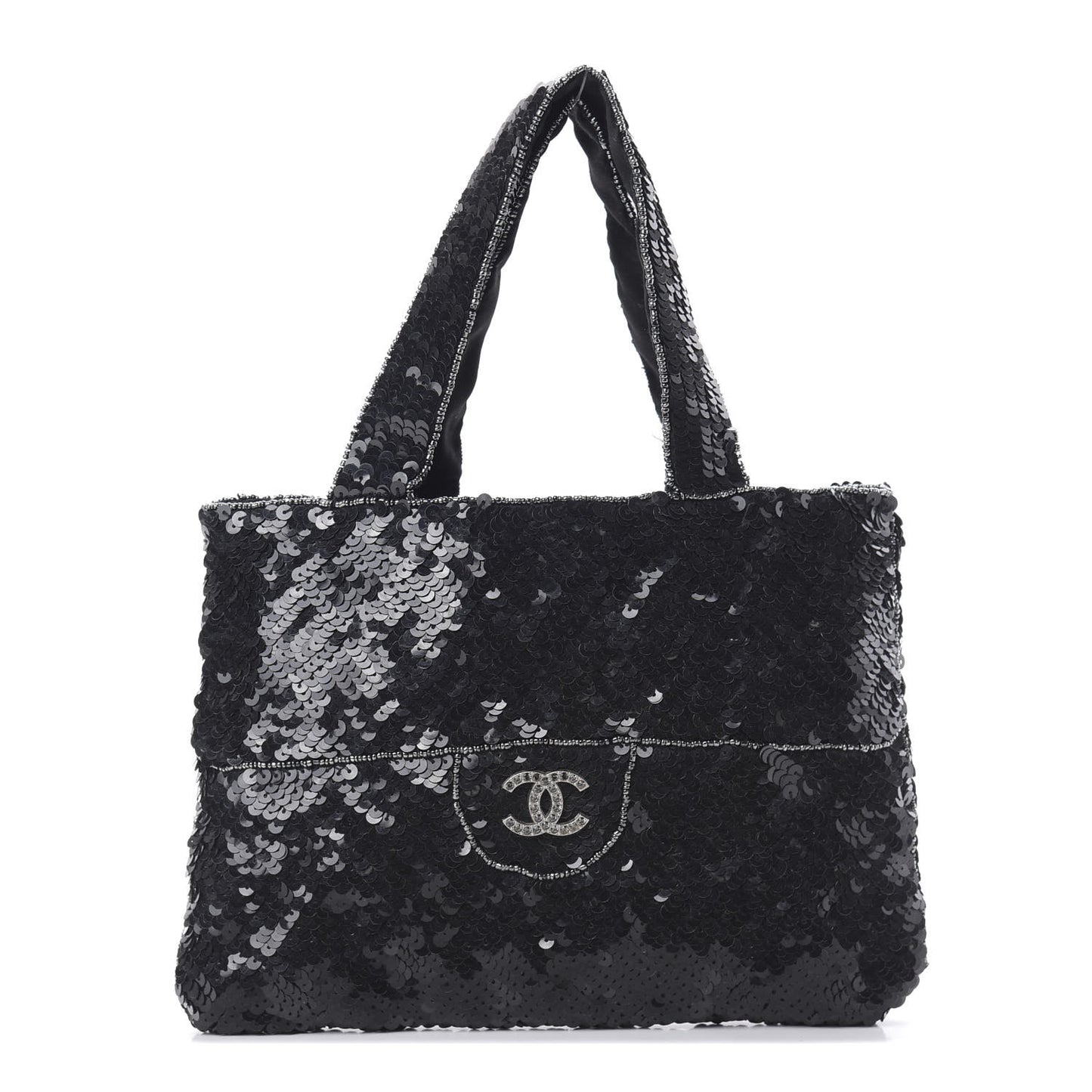 Sequin CC Evening Bag Black