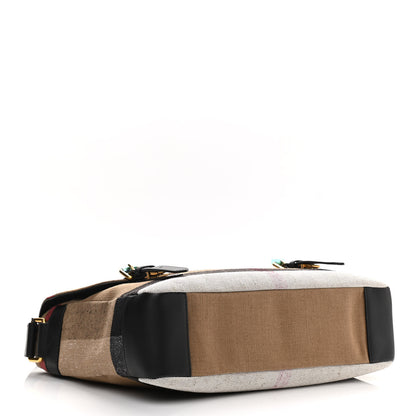 Burberry Canvas Mega Check Large Baildon Messenger Bag Black 4 of 11