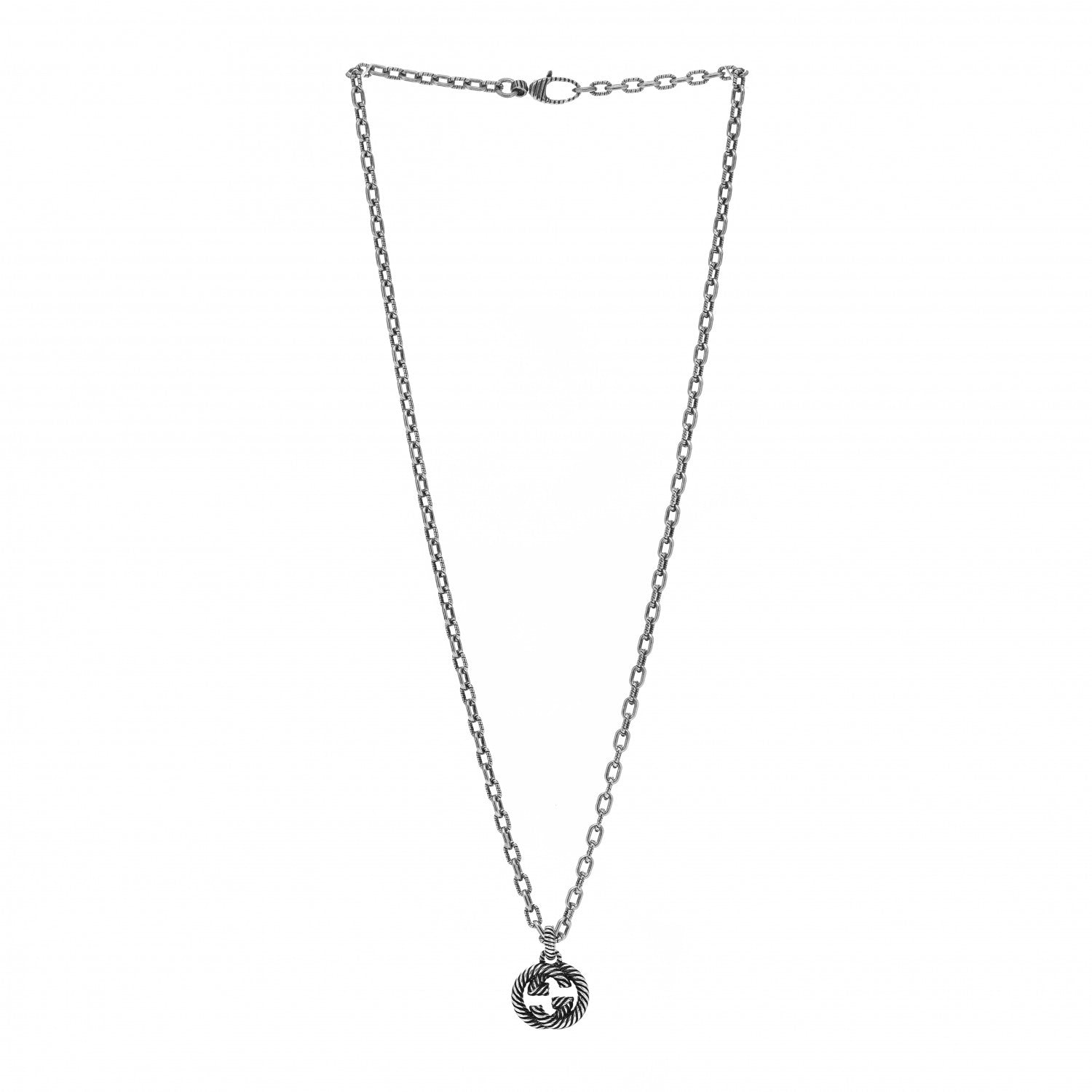 Gucci Sterling Silver Small Interlocking G Pendant Necklace 3 of 4