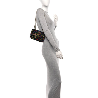 Chanel Sequin Logo CC Small Single Flap Black Multicolor 2 of 11