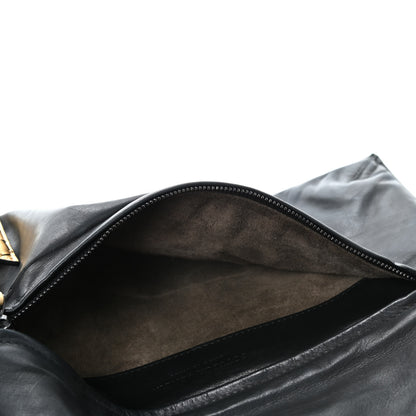 Bottega Veneta Calfskin Intrecciato Turnlock Clutch Black Gold 4 of 4