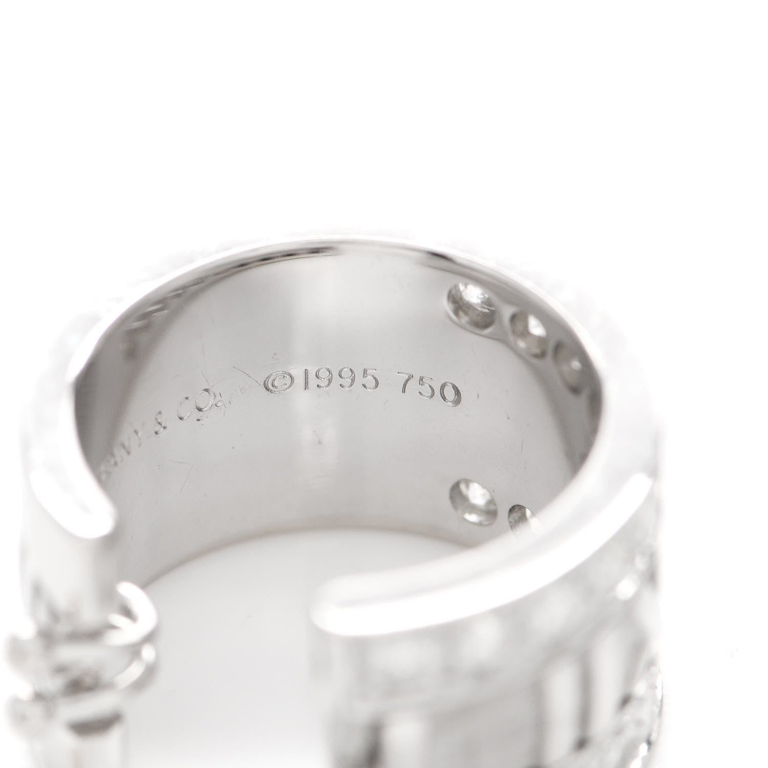 Tiffany 18K White Gold Diamond Atlas Hoop Earrings 5 of 5