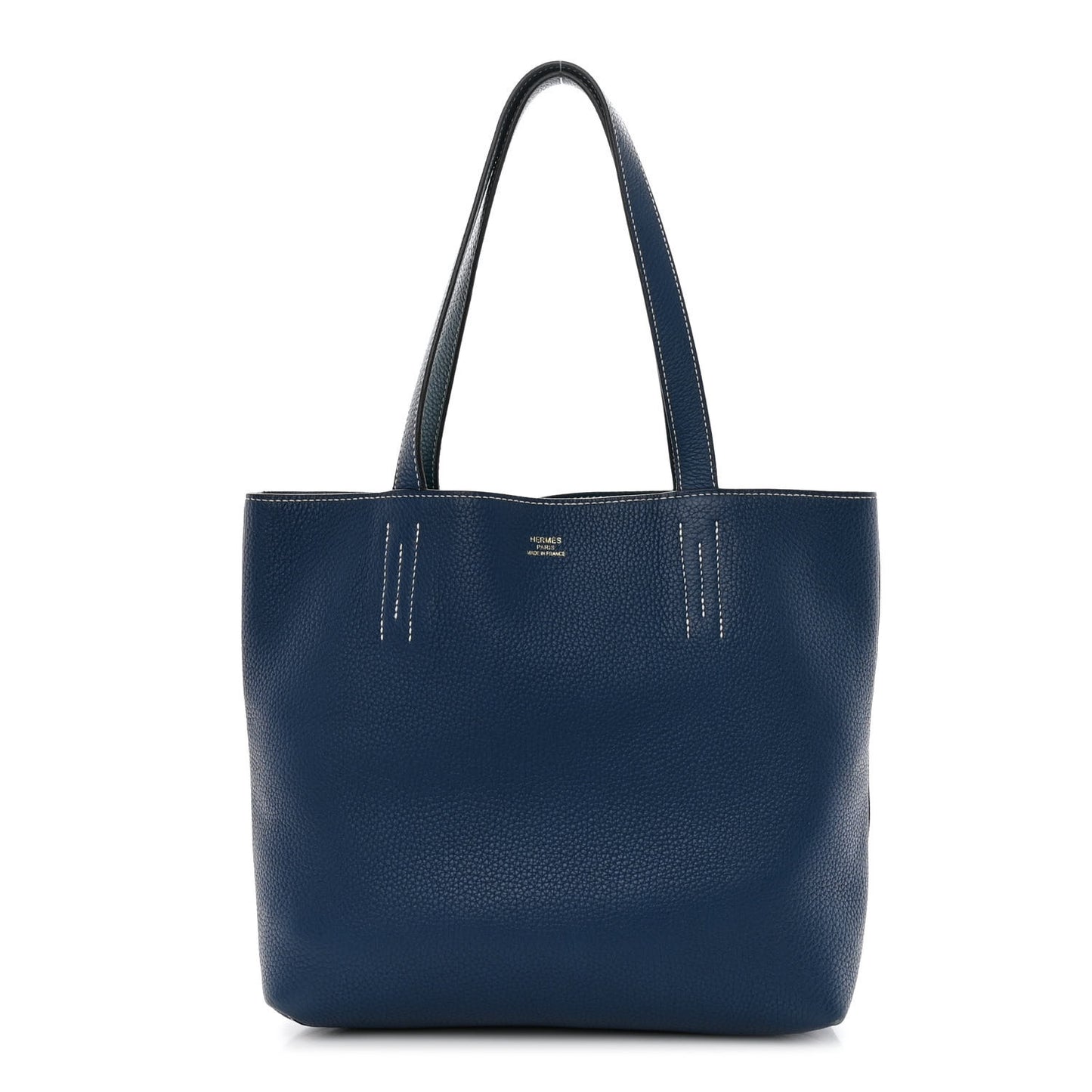 Taurillon Clemence Double Sens 36 Reversible Tote Bleu Sapphire Izmir